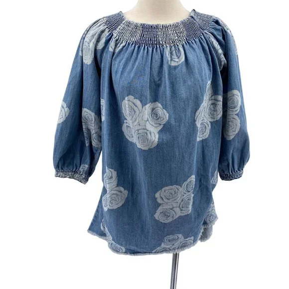 One X Oneteaspoon Lead rose mini dress size medium off on shoulder denim - Picture 3 of 12